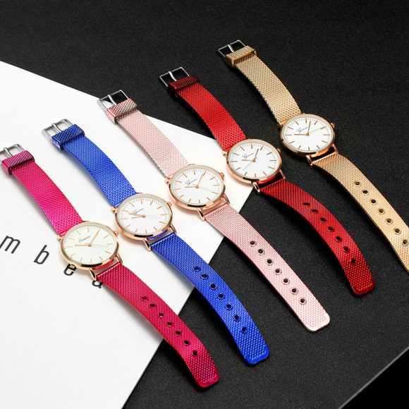 Geneva Watch Dial Plate Mesh Belt Female Minimalist Thin - Image 2