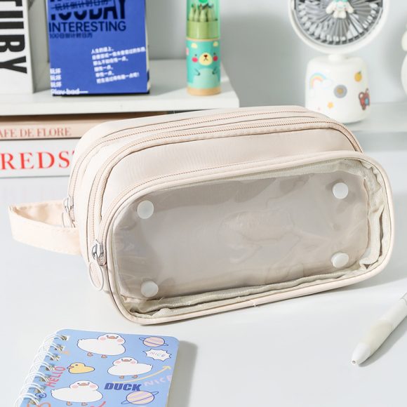 Transparent Pencil Case INS Style Milk Salty Series Carrying Case Large Capacity Waterproof - Image 5