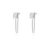 Simple Gold-plated S925 Sterling Silver CZ Zircon Rectangle Women's Suit Jewelry - Image 2