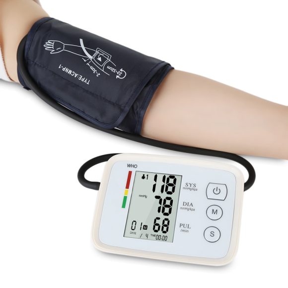 Digital Arm Blood Pressure Test Kit Cuff Sensor Monitor BP Automatic Pressure Tonometer Tensiometer Heart Rate Pulse Meter - Image 3
