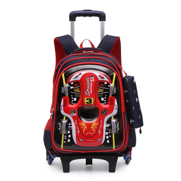 Trolley Primary School Waterproof 3D Car Detachable Burden Reduction Children Backpack - Image 6