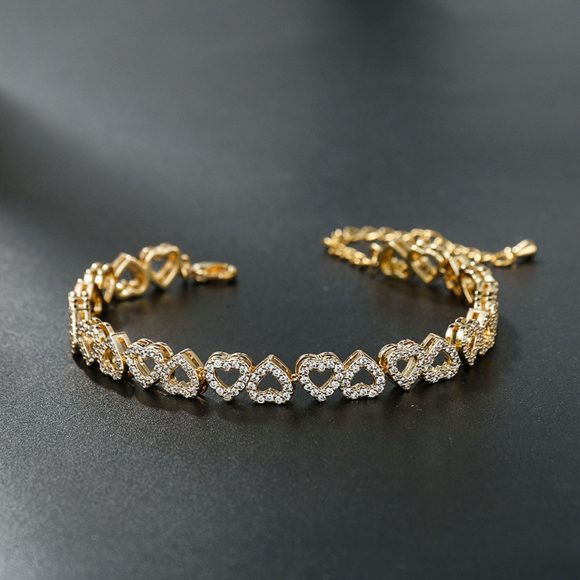 Girl's High-grade Diamond Bracelet With Full Diamond Heart - Image 2