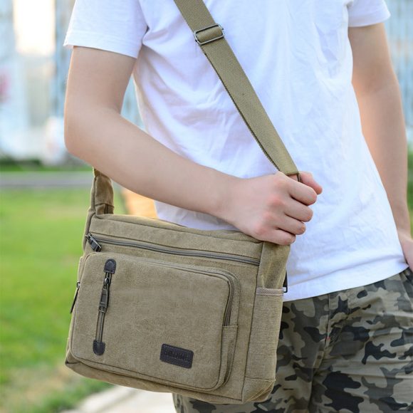 Simple Layered Retro Fashion Men's Messenger Bag - Image 8