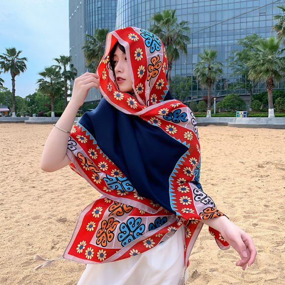 Ethnic Style Outdoor Walking Keep Warm Sun Block Shawl - Image 2