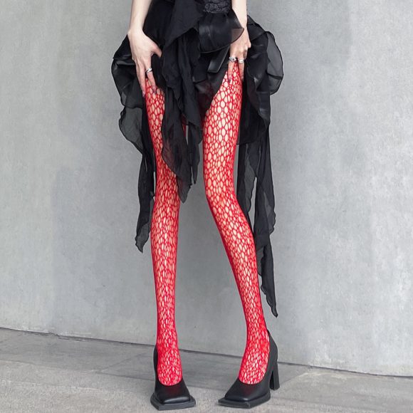 Pierced Black Sexy Mermaid Cobweb Socks Leg Beauty - Image 3