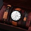 Single Calendar Fake Three Eye Canvas Quartz Watch Bracelet Set - Image 4
