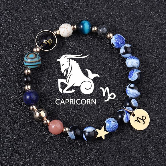 European And American Twelve Constellations Bracelets Blue Flame Agate Eight Planets Bracelet - Image 7