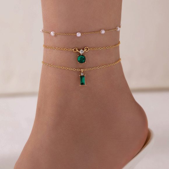 Vintage Grandmother Blue Green Pearl Multilayer Simplicity Necklace - Image 8