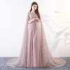 Long Slim Cloak Trailer Performance Dress - Image 4