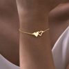 Stainless Steel Doppel Herz Bracelet Gold Women's