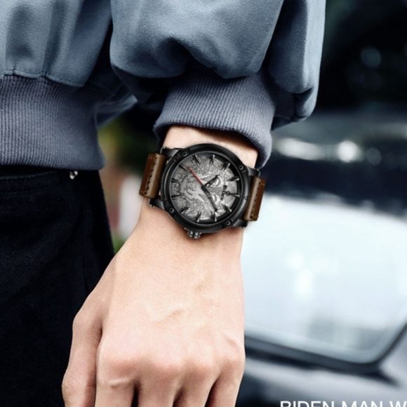 Men's Solid Color Casual Belt Quartz Watch - Image 2