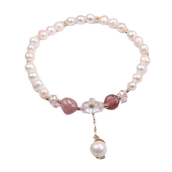 Natural Freshwater Pearl Crystal Bracelet For Women - Image 4