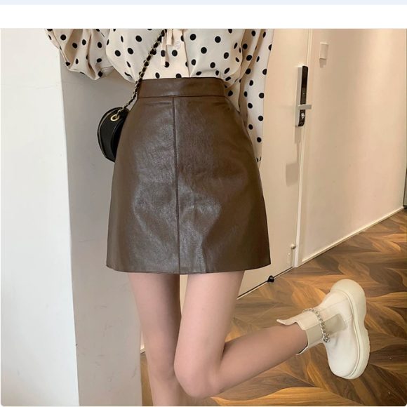 HOT Fashion Women Shiny Leather Skirts Female Solid Bodycon Pencil Short Mini Skirt Woman Zipper High Waist Skirt - Image 3