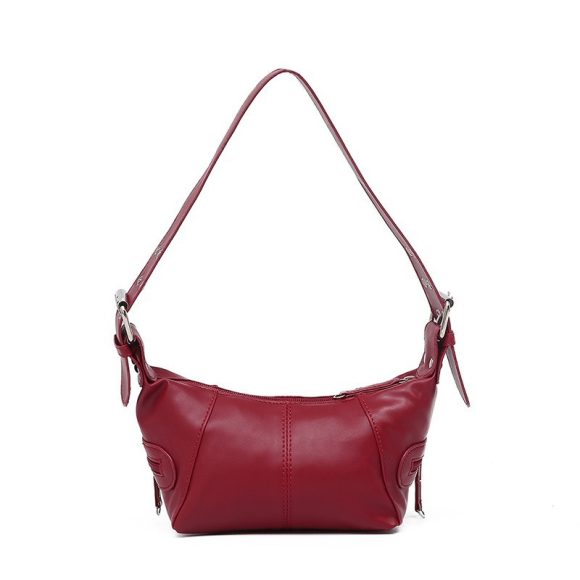 Retro Leather Zip One Shoulder Portable Underarm Bag - Image 4