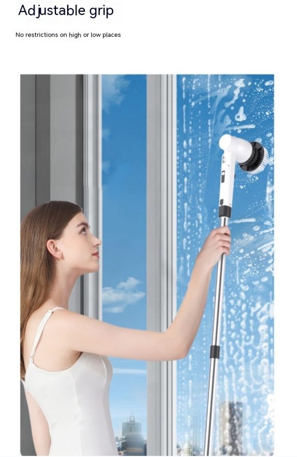 7-in-1 Wireless Cleaning Brush Long Handle Retractable Bathroom Toilet Floor Electric Brush - Image 3