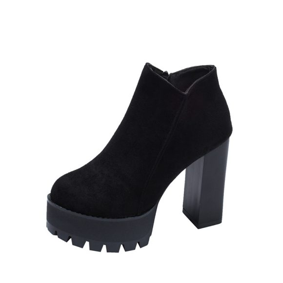 Thick Heel Fleece-lined Warm Short Boots - Image 3