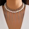 Pearl Tassel Fun Design Double-layer Retro Necklace Women's Accessories - Image 2