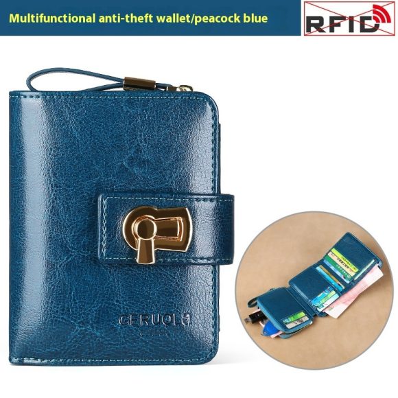 Women's Fashion Short Large Capacity Buckle Wallet - Image 5