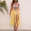 Long Fringed Panel Beach Blouse Slip Dress - Image 8