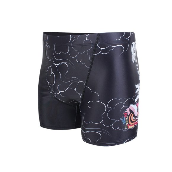 National Style Lion Series Cool Black Men's Swimming Trunks - Image 4