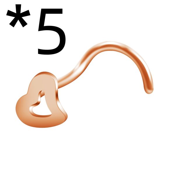New European And American Love Nose Stud Stainless Steel S-shaped Corner Nose Ring - Image 3