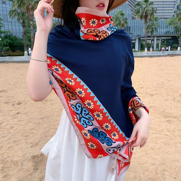 Ethnic Style Outdoor Walking Keep Warm Sun Block Shawl - Image 6