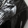 Black Bright Leather PU Short Motorcycle Leather Jacket Women's Jacket - Image 4