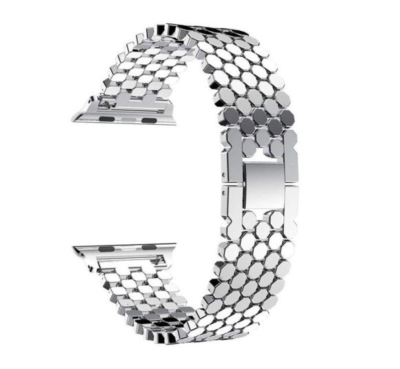 Scale Grain Zinc Alloy Five-bead Honeycomb Strap - Image 2