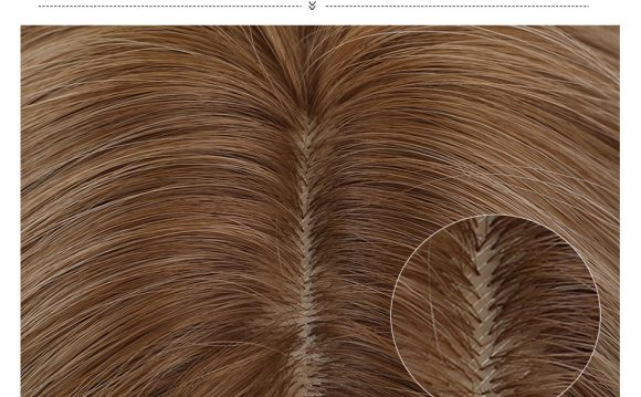 European And American Style Wig Female High-temperature Fiber Hair Brown Golden Gradient Medium Points Without Bangs Big Wave Curly Hair - Image 4