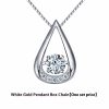White Gold Plated Drop-shaped Diamond-embedded Smart Pendant Necklace - Image 2