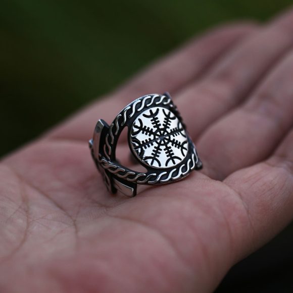 Men's Viking Compass Stainless Steel Ring - Image 5