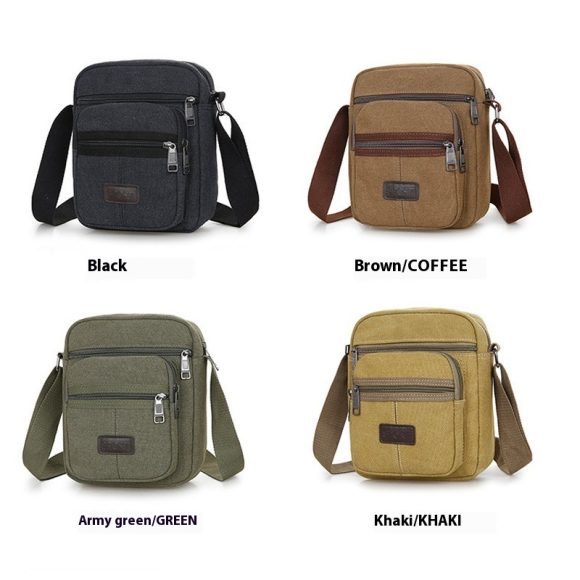 Canvas Retro Men's Messenger Bag - Image 7