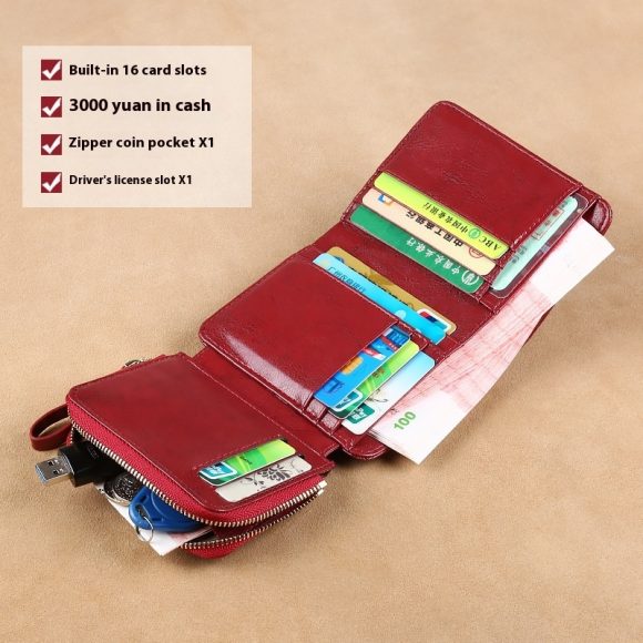 Women's Fashion Short Large Capacity Buckle Wallet - Image 2