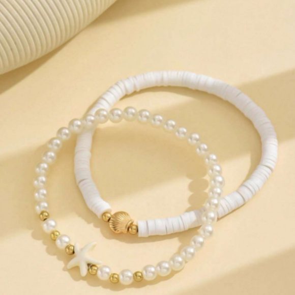 Five-pointed Star Pearl Twin Anklet - Image 4