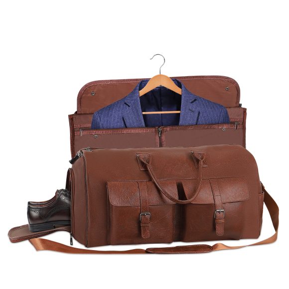 Large Capacity Men's Leather Suit Storage Bag - Image 7