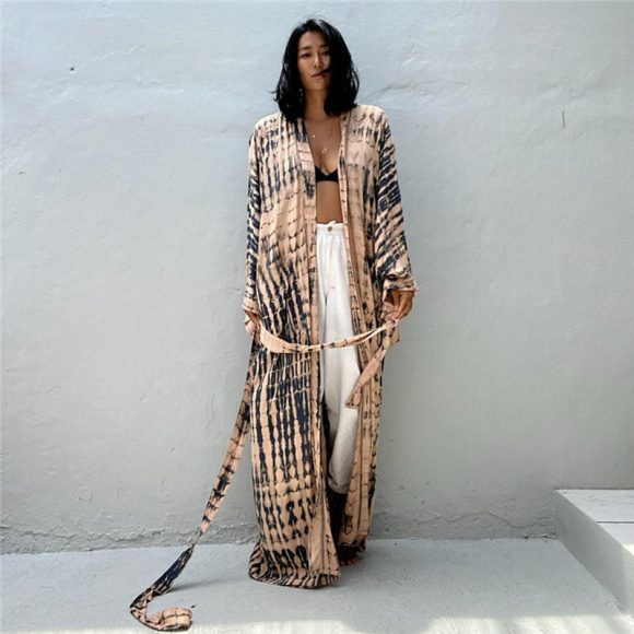 Printed Sexy Loose Sun Protection Bikini Blouse - Image 4