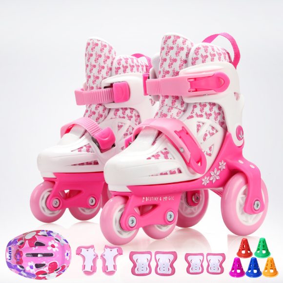Full Set Of Adjustable Double Row Kids Roller Skates - Image 5