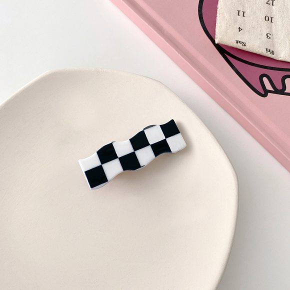 Wavy Checkerboard Hair Clips Sweet Versatile Bangs Clips - Image 6
