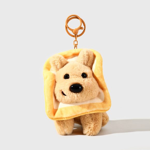 Cartoon Plush Doll Toast Puppy Car Keychain Pendant - Image 6