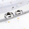 Diamond-embedded Stainless Steel Couple Rings Titanium Steel Couple Ring Glossy