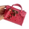 Leather Solid Color Fashion Tassel Mini Handbag - Image 3