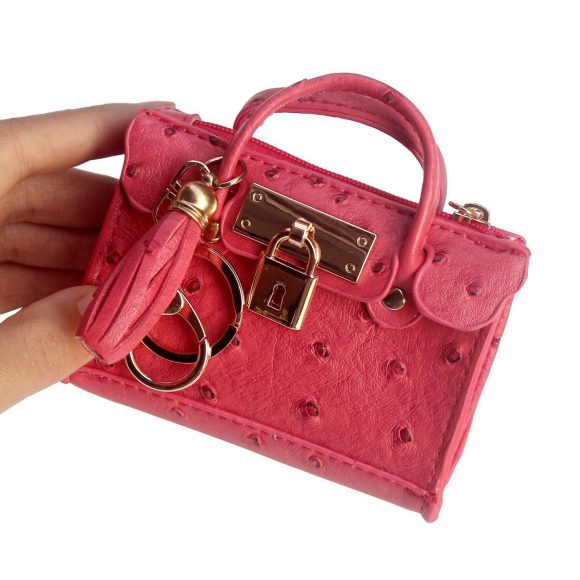 Leather Solid Color Fashion Tassel Mini Handbag - Image 3