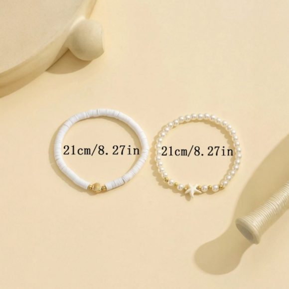 Five-pointed Star Pearl Twin Anklet - Image 6