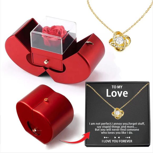 Niche Mother's Day Gift Clavicle Chain Apple Box Set - Image 2