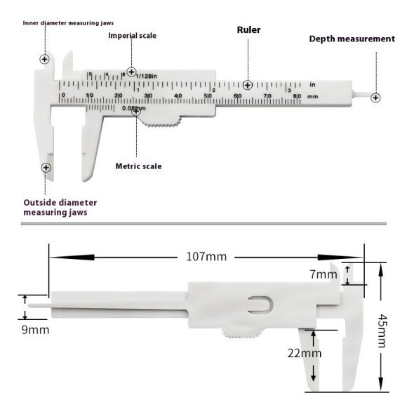 Ruler Double Scale Plastic Measuring Button Accessories Measuring Length - Image 2