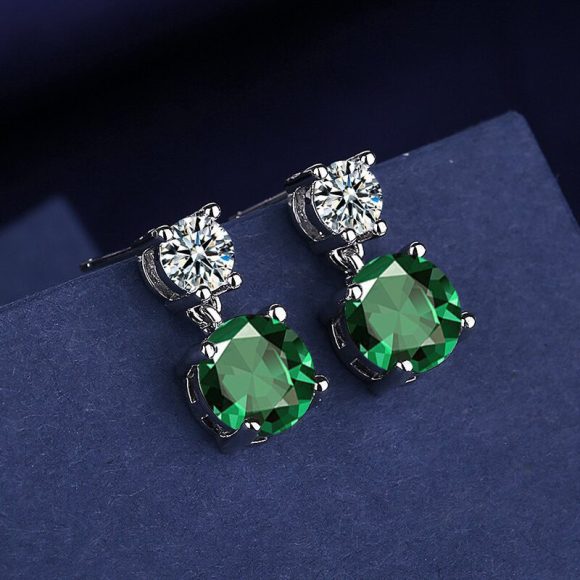 Women's Copper Inlaid Zircon Geometric Earrings - Image 8