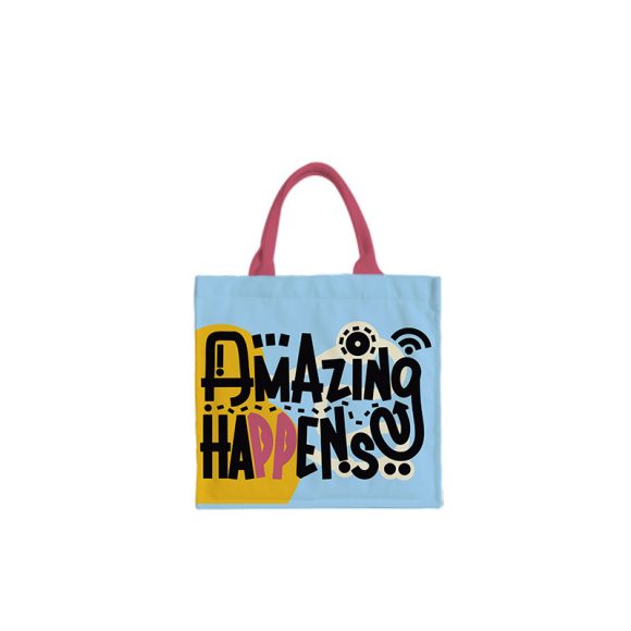 Sweet Cool Color Contrasting Letter Handheld Small Square Bag - Image 4