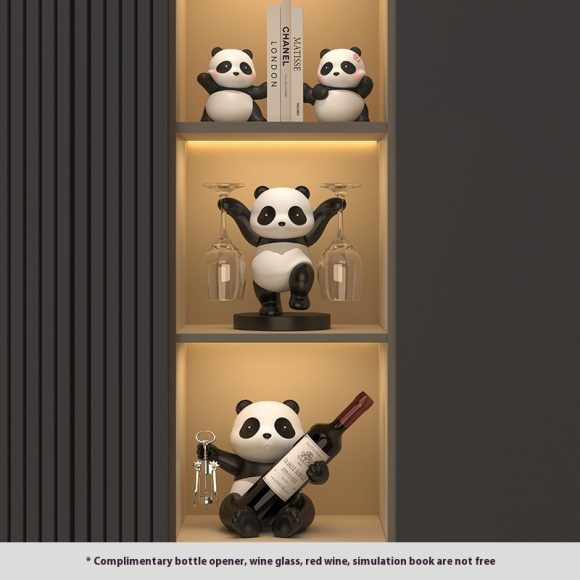 Panda Red Wine Rack Decoration Wine Cabinet Combination Light Luxury - Image 9