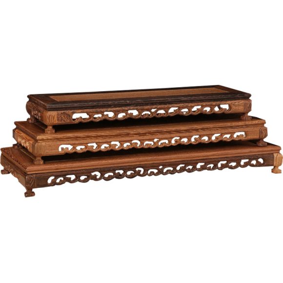 Wooden Stone Purple Clay Pot Display Stand Mahogany Solid Wood Base Bracket - Image 5