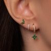 Green Inlaid Zircon Fashion Women's Earrings Three-piece Set